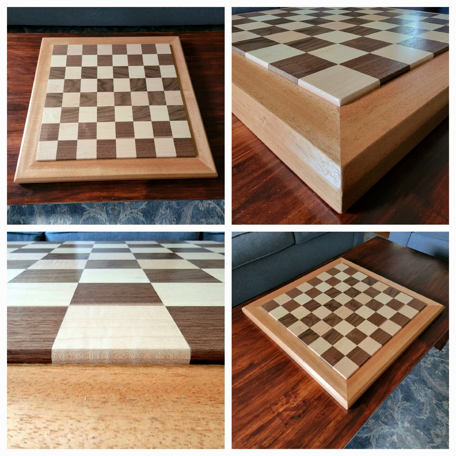 Cherry and Maple Chess Board 